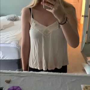 Off white delicate lace tank top